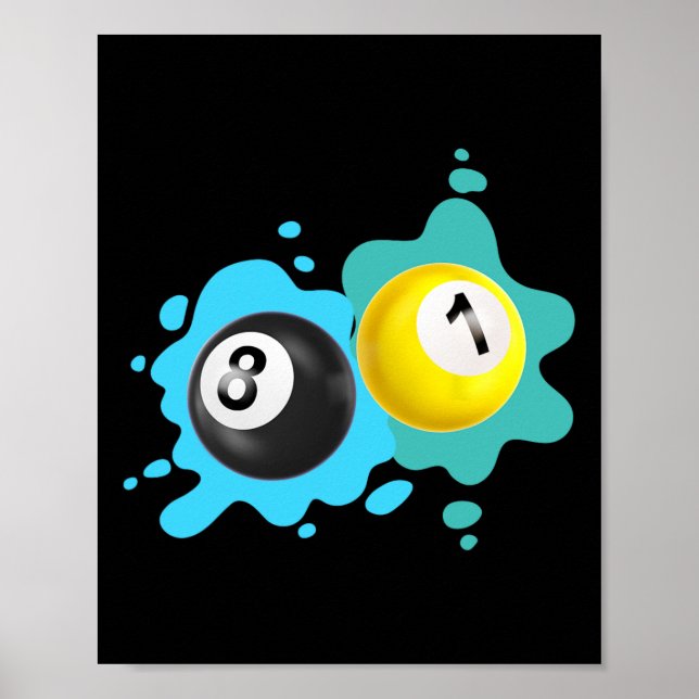Billiard 8-ball 9-ball Pool Billiards Player  Poster (Front)