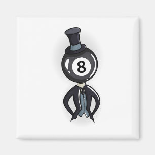 Billiard 8 Ball Guy Pool Player Gift Magnet