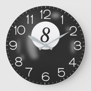 Billiard 8 Ball   Large Clock