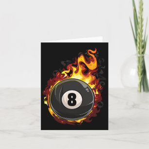 Billiard 8 Ball Player Pool Billiards Snooker Cue  Card
