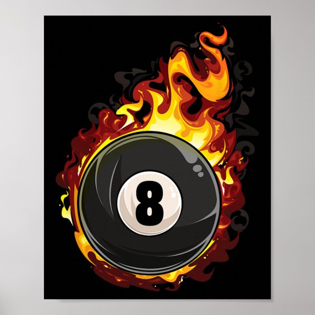 Billiard 8 Ball Player Pool Billiards Snooker Cue  Poster (Front)