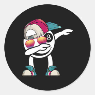 Billiard 8-ball Pool Billiard Ball Dabbing Dance - Classic Round Sticker