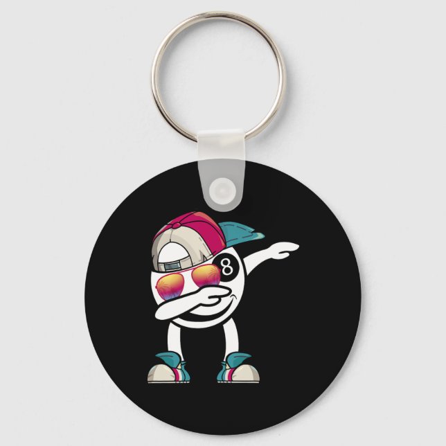 Billiard 8-ball Pool Billiard Ball Dabbing Dance - Key Ring (Front)