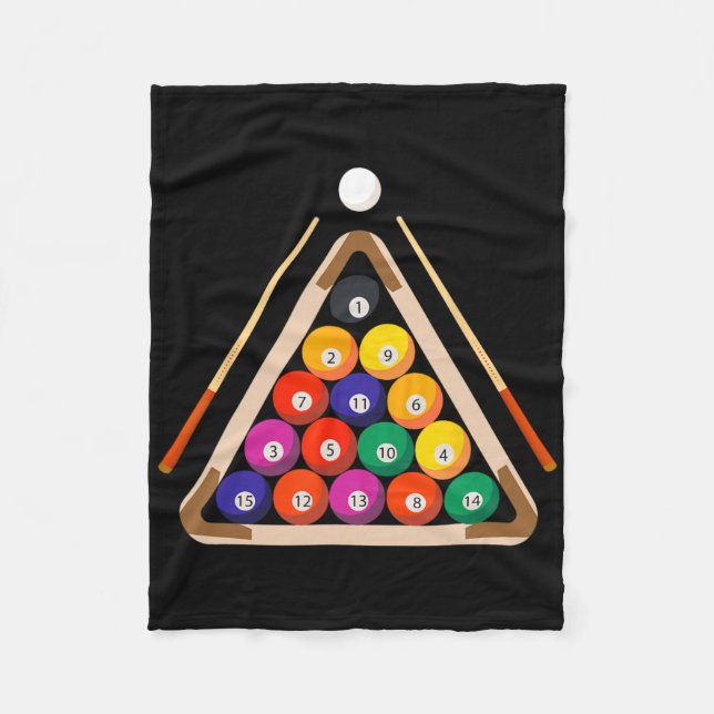 Billiard And Stick Billiards Pool Player  Fleece Blanket (Front)
