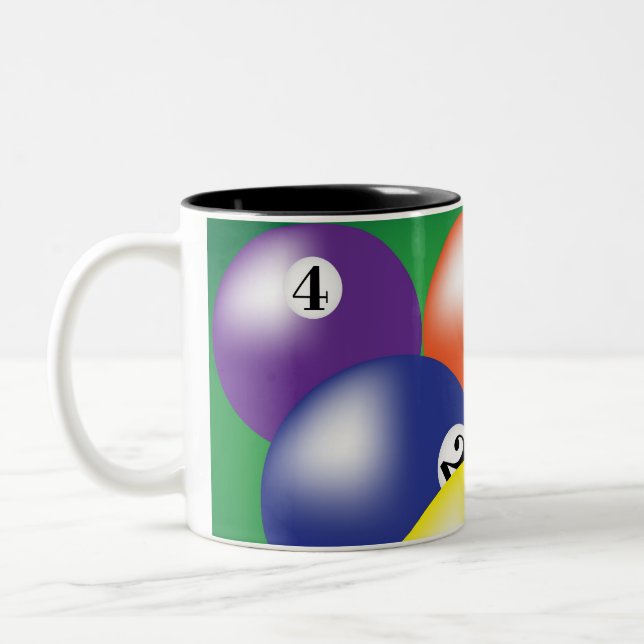 Billiard Background Two-Tone Coffee Mug (Left)