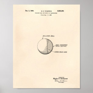 Billiard Ball 1940 Patent Art - Old Peper Poster