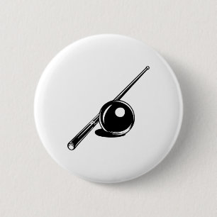 Billiard Ball And Cue Stick Sketch Carom Billiards 6 Cm Round Badge
