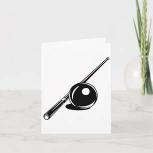 Billiard Ball And Cue Stick Sketch Carom Billiards Card