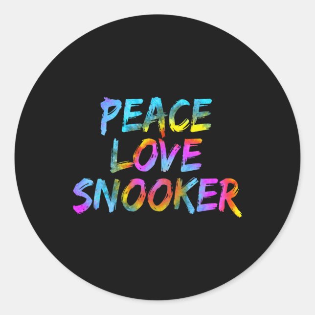 Billiard Ball Billiard Table Pool Billiards Peace  Classic Round Sticker (Front)