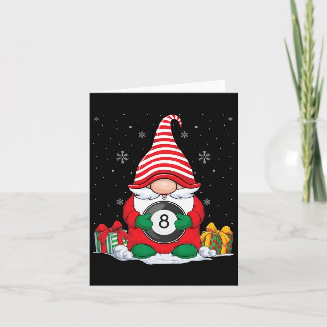 Billiard Ball Christmas Gnomes Cute Billiard Ball  Card (Front)