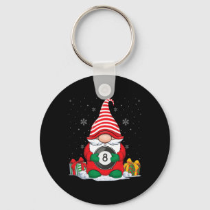 Billiard Ball Christmas Gnomes Cute Billiard Ball  Key Ring