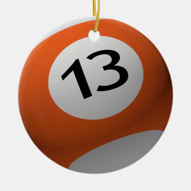 BILLIARD  BALL CHRISTMAS ORNAMENT 13 (THIRTEEN) (Front)