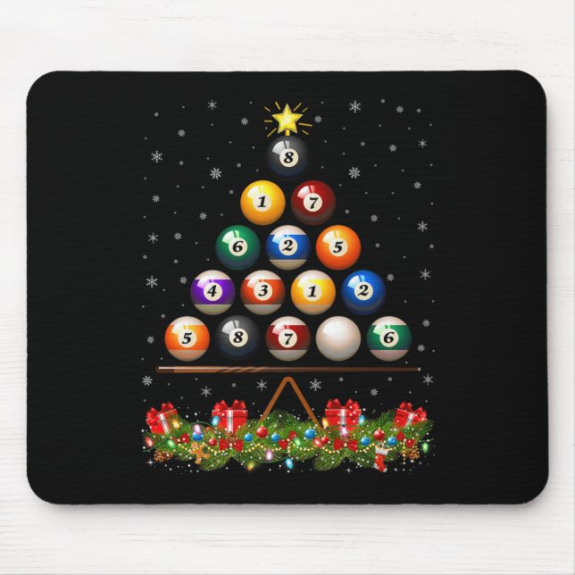 Billiard Ball Christmas Tree Lights Ol Billiards X Mouse Pad (Front)