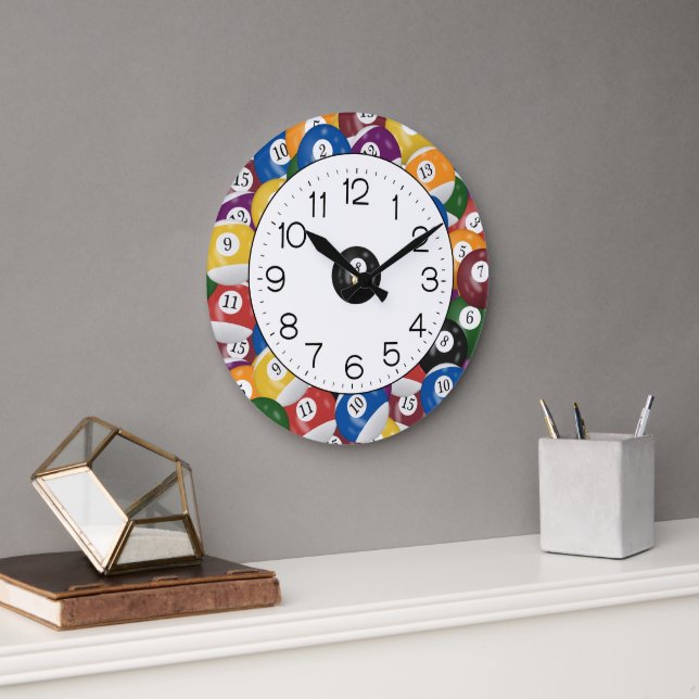 Billiard Ball Collection Large Clock (Office)