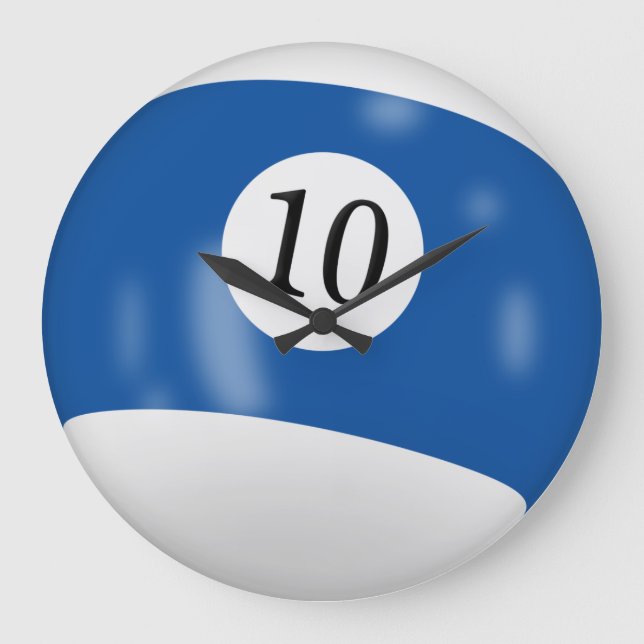 Billiard Ball Number 10 Large Clock (Front)