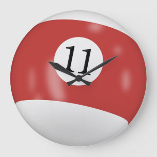 Billiard Ball Number 11 Large Clock
