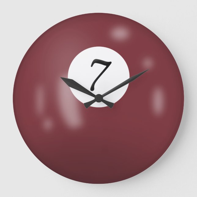 Billiard Ball Number 7 Large Clock (Front)