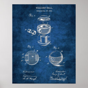 Billiard Ball patent #2 Pool Game Room Decor