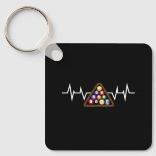 Billiard Ball Rack Heartbeat Key Ring