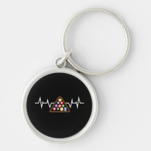 Billiard Ball Rack Heartbeat Key Ring