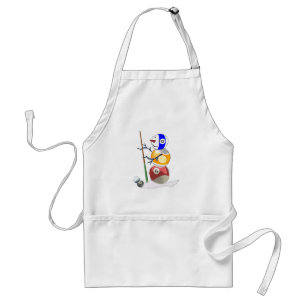 Billiard Ball Snowman Standard Apron