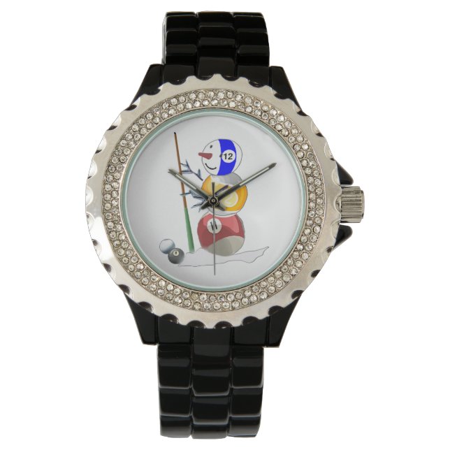 Billiard Ball Snowman Watch (Front)