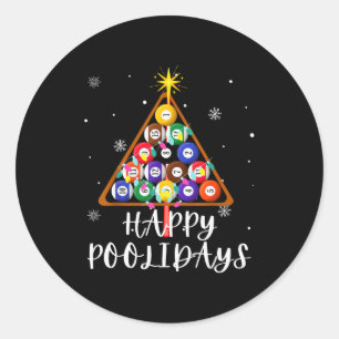 Billiard Ball Xmas Tree Ol Billiards Christmas  Classic Round Sticker