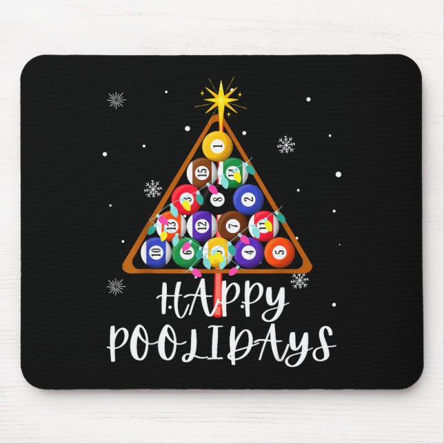 Billiard Ball Xmas Tree Ol Billiards Christmas  Mouse Pad (Front)