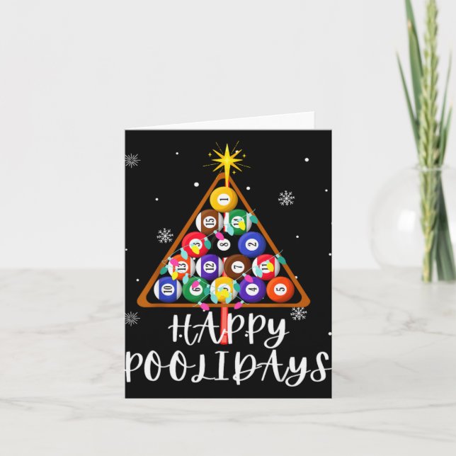 Billiard Ball Xmas Tree Ol Billiards Christmas T S Card (Front)