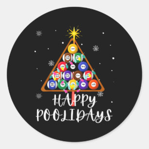 Billiard Ball Xmas Tree Ol Billiards Christmas T S Classic Round Sticker