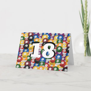 Billiard Balls 18th birthday Card