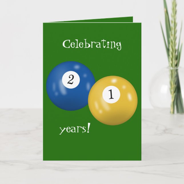 Billiard Balls 21st birthday Card (Front)