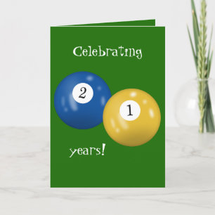 Billiard Balls 21st birthday Card