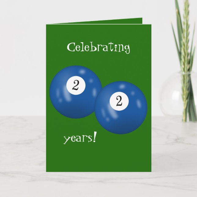 Billiard Balls 22nd birthday Card (Front)
