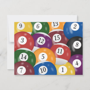 Billiard Balls 32nd Birthday Invitation