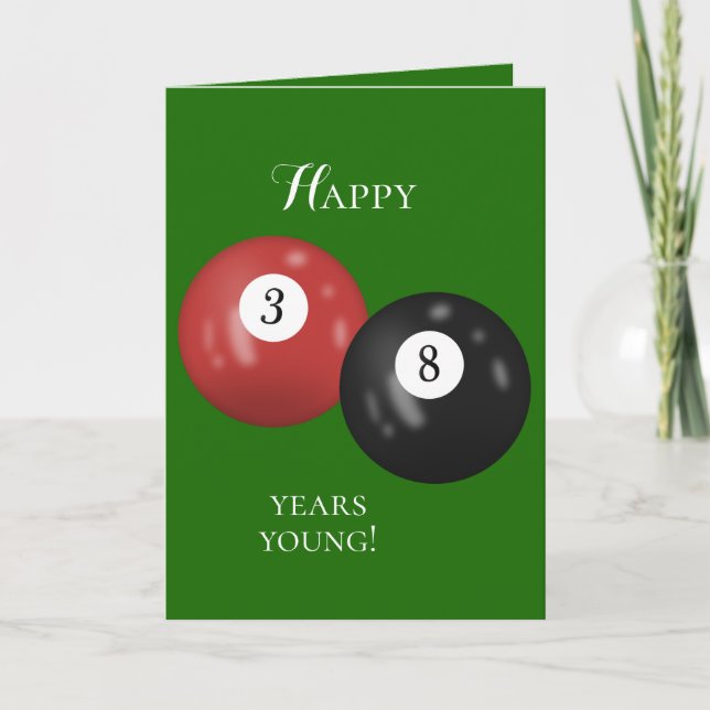 Billiard Balls 38th birthday Card (Front)
