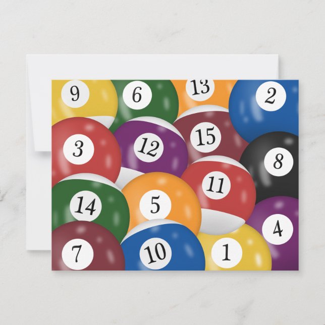 Billiard Balls 39th Birthday Invitation (Front)