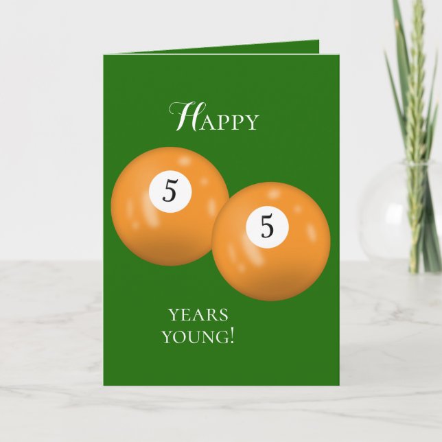Billiard Balls 55th birthday Card (Front)