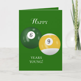 Billiard Balls 69th birthday Card