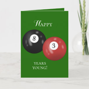 Billiard Balls 83rd birthday Card