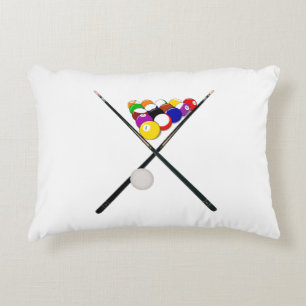 Billiard Balls and Pool Cues Decorative Cushion