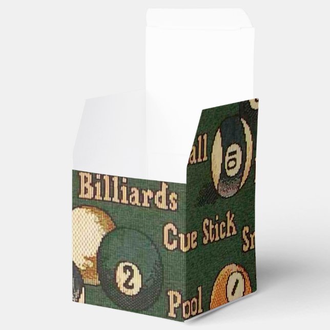 Billiard Balls Background Cube Favour Box (Opened)