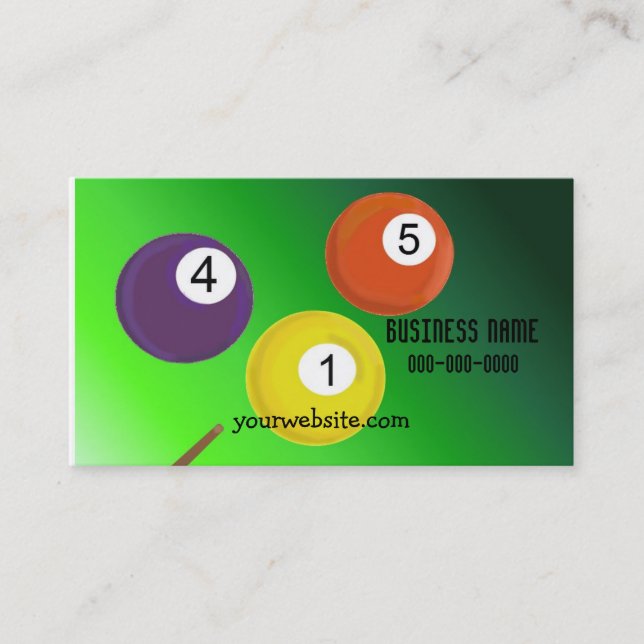 Billiard Balls Business Card (Front)