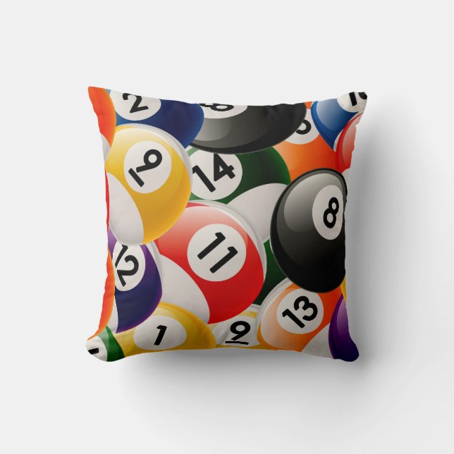 Billiard Balls Collage Cushion (Front)