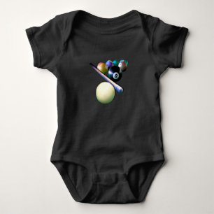 Billiard Balls Cue Snooker Pool Player Baby Bodysuit