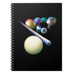 Billiard Balls Cue Snooker Pool Player Notebook