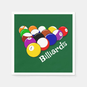 Billiard Balls Design Paper Napkins