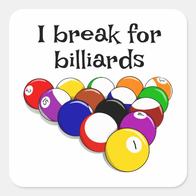 Billiard Balls Design Sticker (Front)