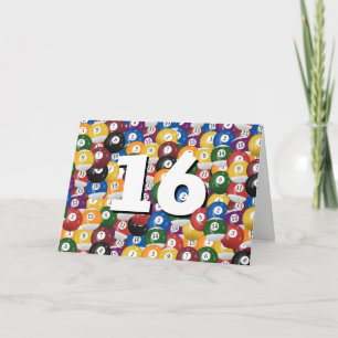 Billiard Balls For 16th Birthday Card