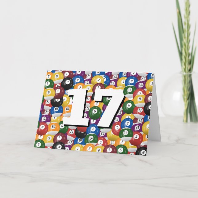Billiard Balls For 17th Birthday Card (Front)